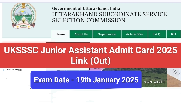 Sarkari Result UKSSSC Junior Assistant Admit Card 2025 Download Link 