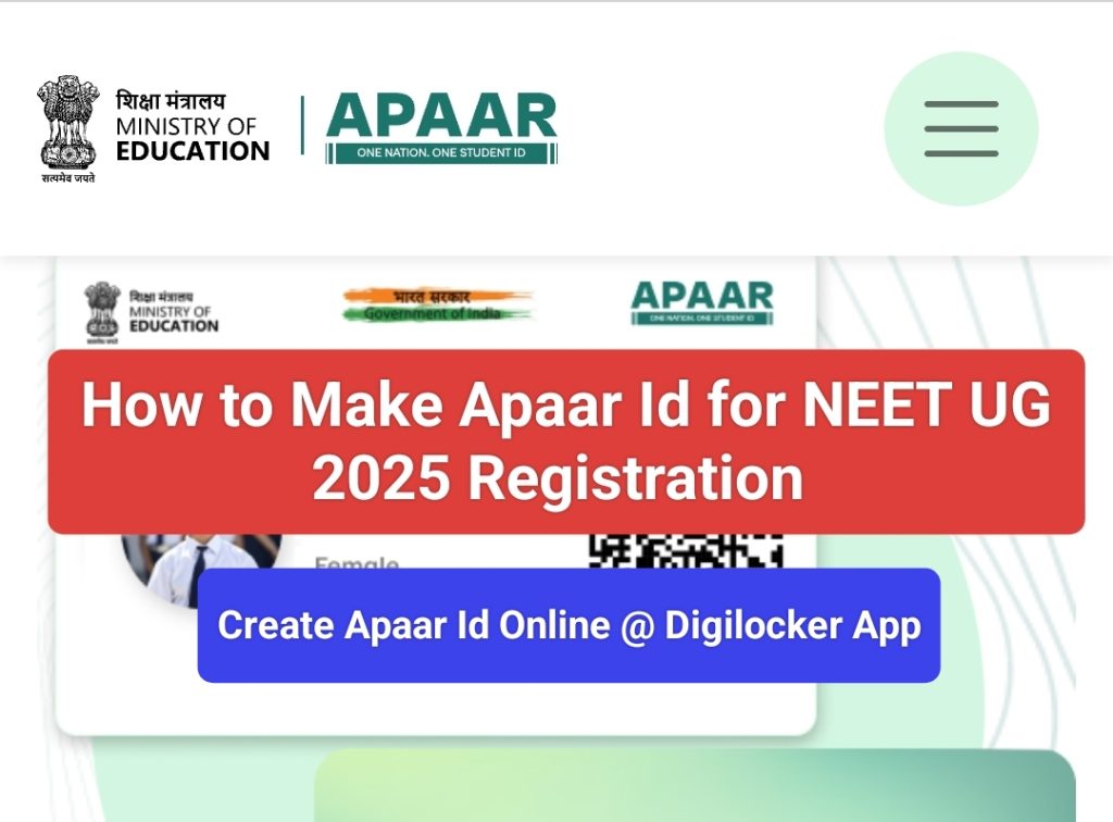 How to create Apaar Id Online for NEET UG 2025 