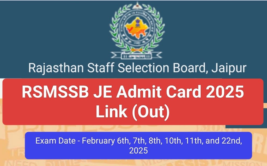 Sarkari Result RSMSSB JE Admit Card 2025 Download Link