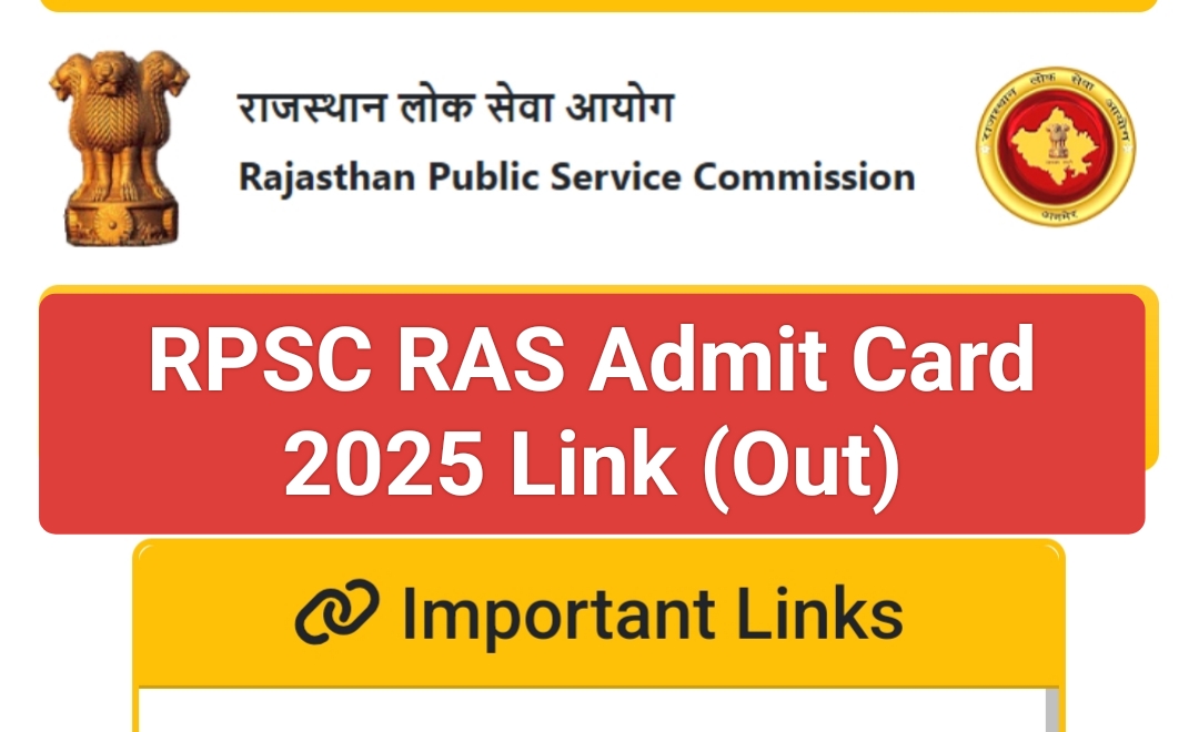 RPSC RAS Admit Card 2025 Download Link