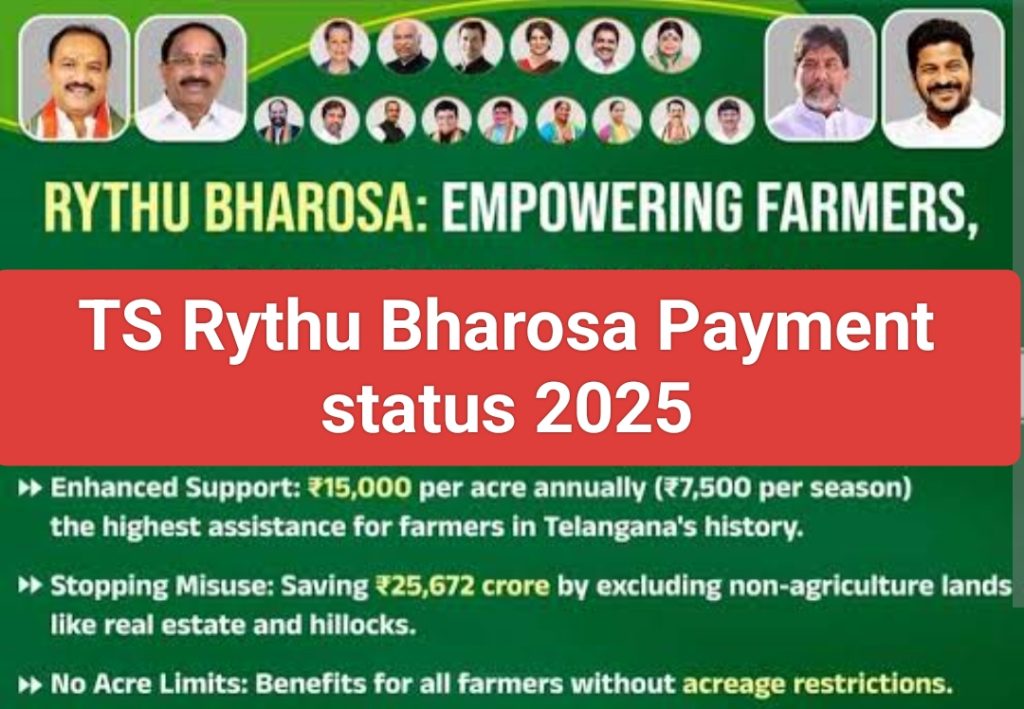 TS Rythu Bharosa Payment status 2025 Telangana check Online