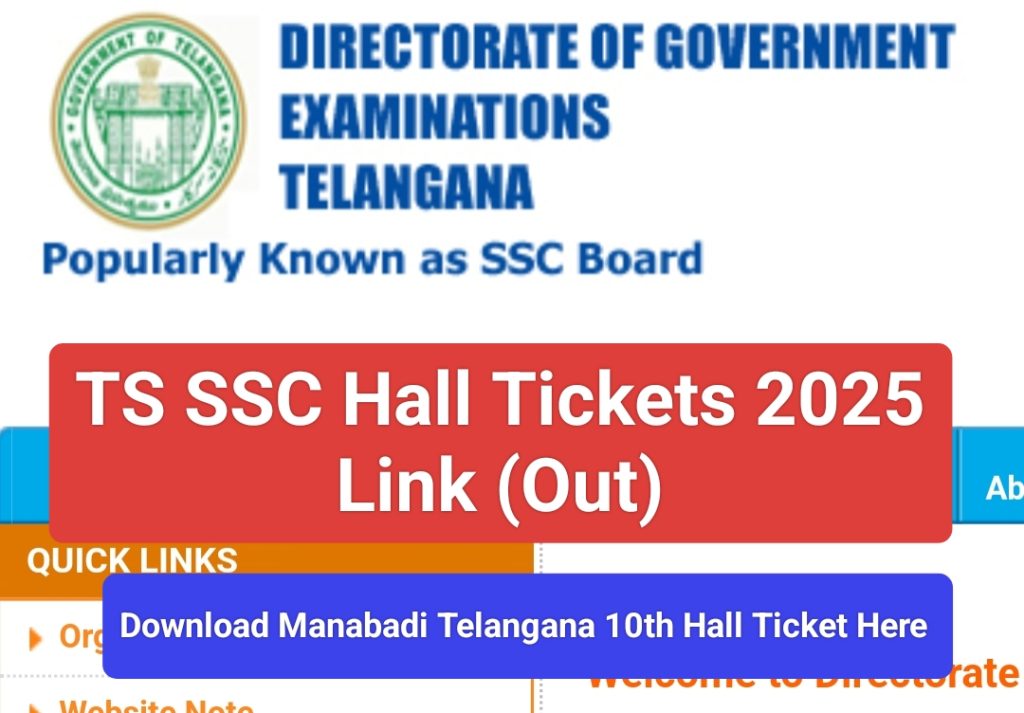 Manabadi TS SSC Hall Ticket 2025 Download Link