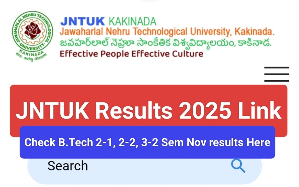 JNTUK Results 2025 Link