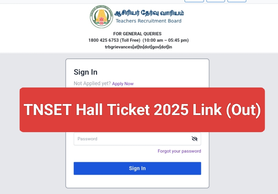 TN SET Hall Tickets 2025 Download Link 