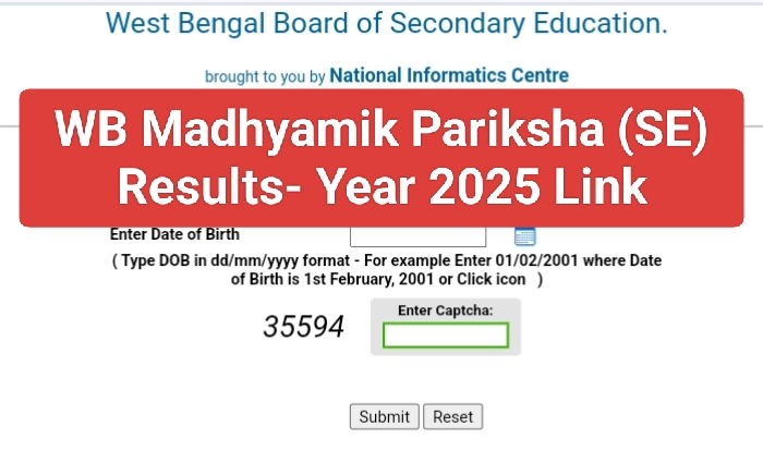 WBBSE Madhyamik Result 2025 Link